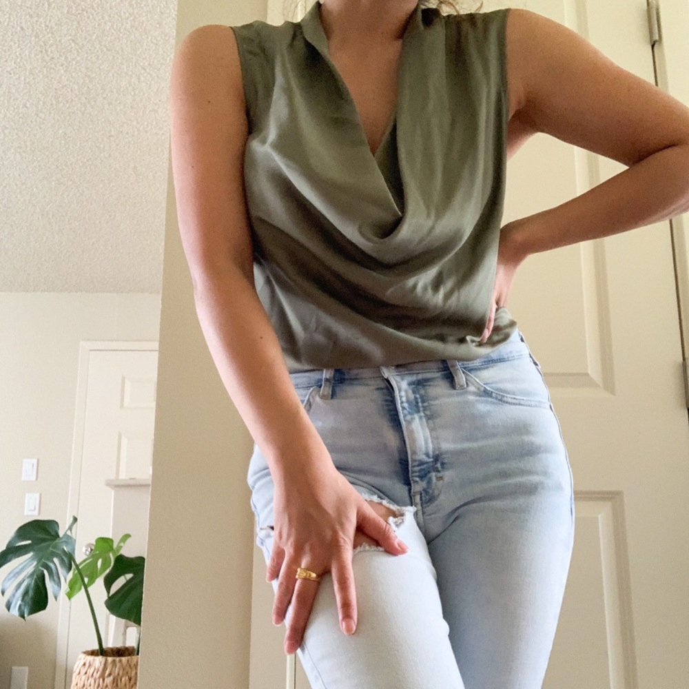 Theory Olive Green Top